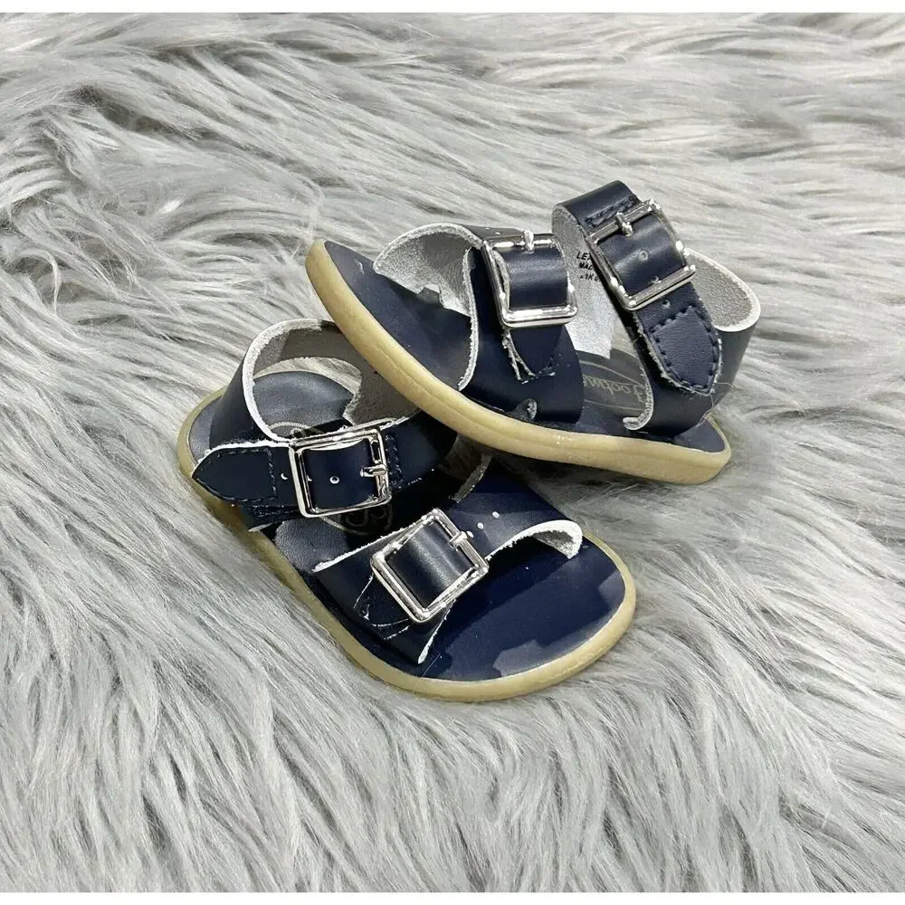 Footmates Infant Navy Tide Sandals‎ Size 2 (MSRP $45.99)